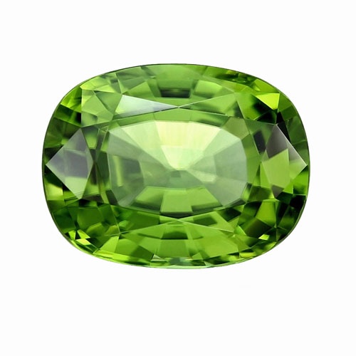 Peridot,Gemstone,Cushion,Shape,With,White,Background