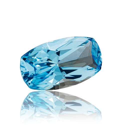 Macro,Stone,Mineral,Faceted,Aquamarine,On,A,White,Background,Close-up